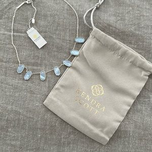 Kendra Scott Light Blue Adjustable Silver Necklace